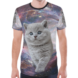 Galaxy Cat New All Over Print T-shirt for Men (Model T45)