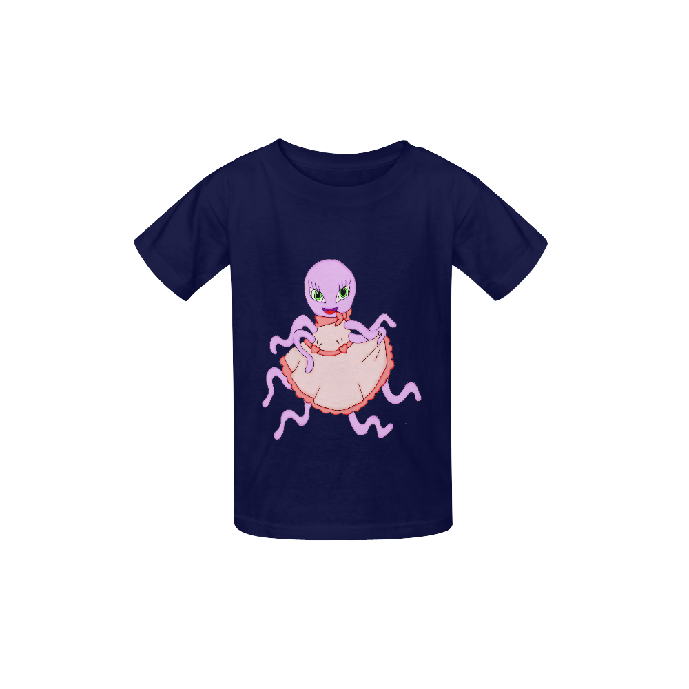 Pretty Octopus Royal Blue Kid's  Classic T-shirt (Model T22)