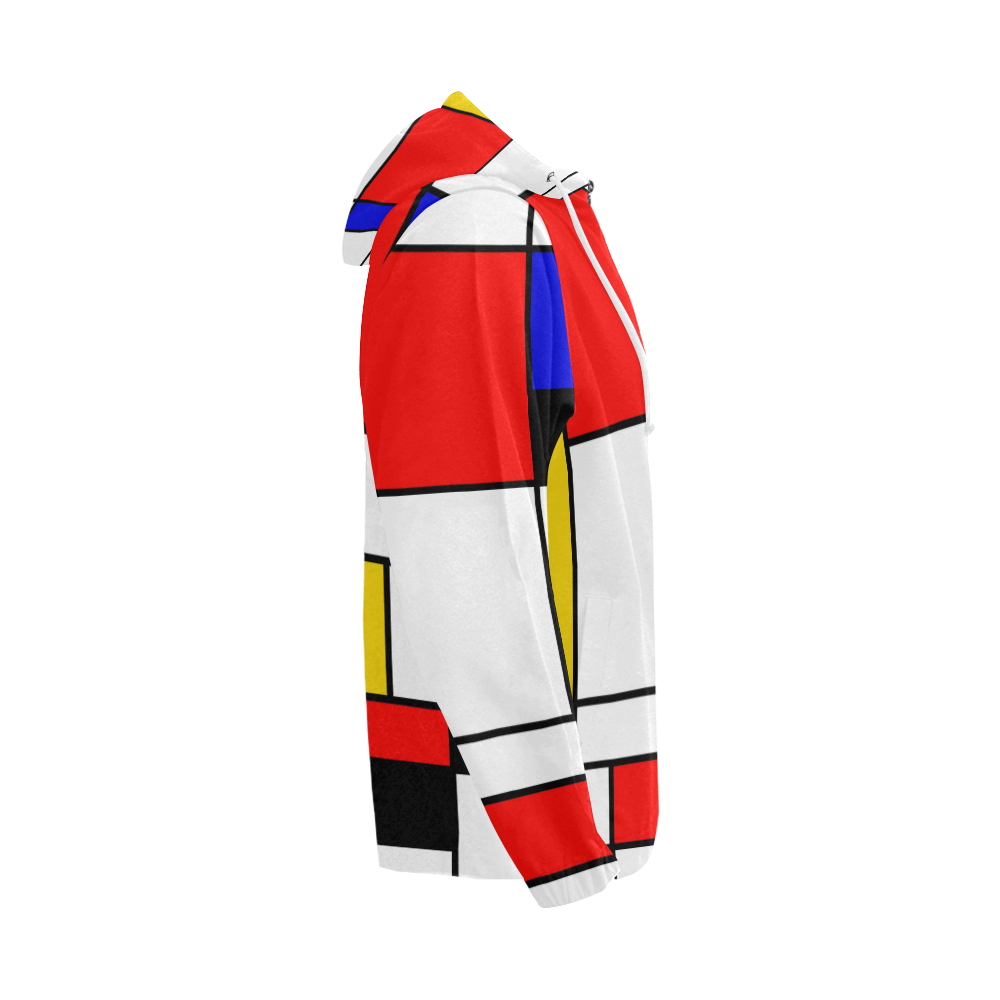 Bauhouse Composition Mondrian Style All Over Print Full Zip Hoodie for Men (Model H14)