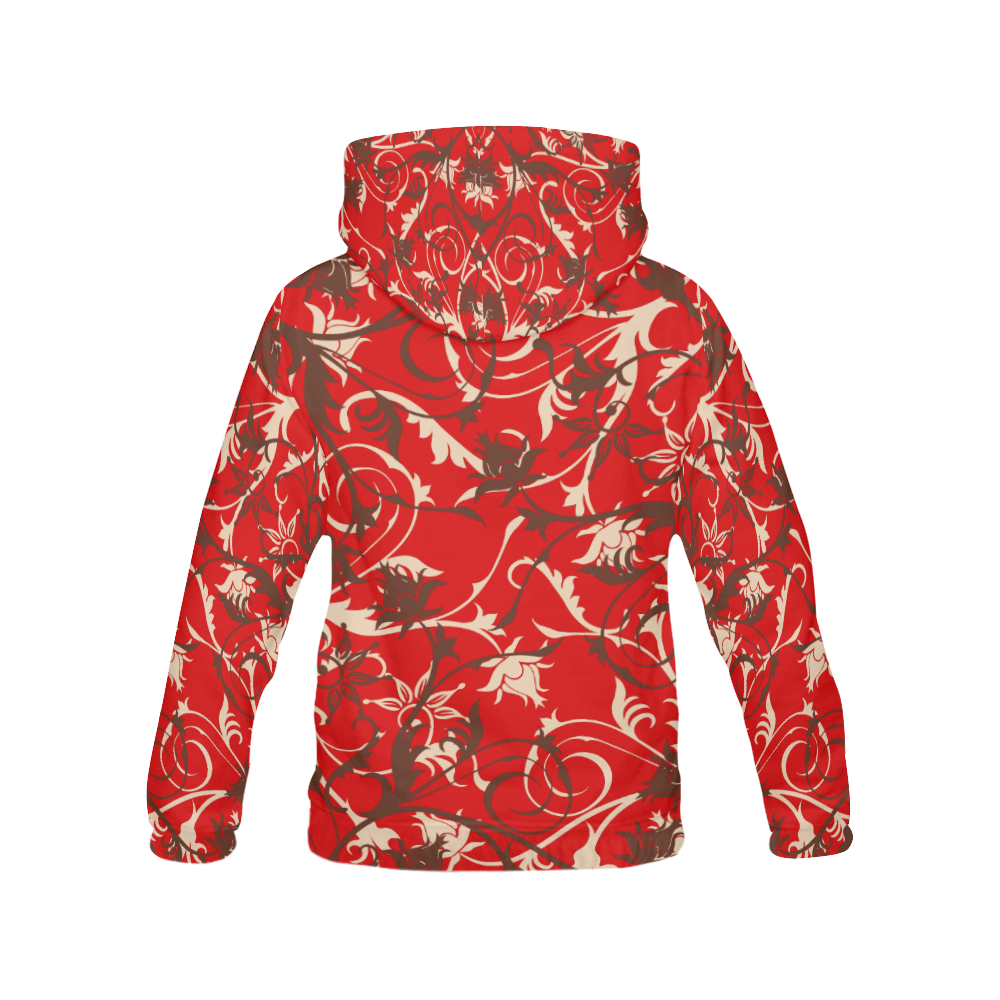 plants and flowers red All Over Print Hoodie for Women (USA Size) (Model H13)