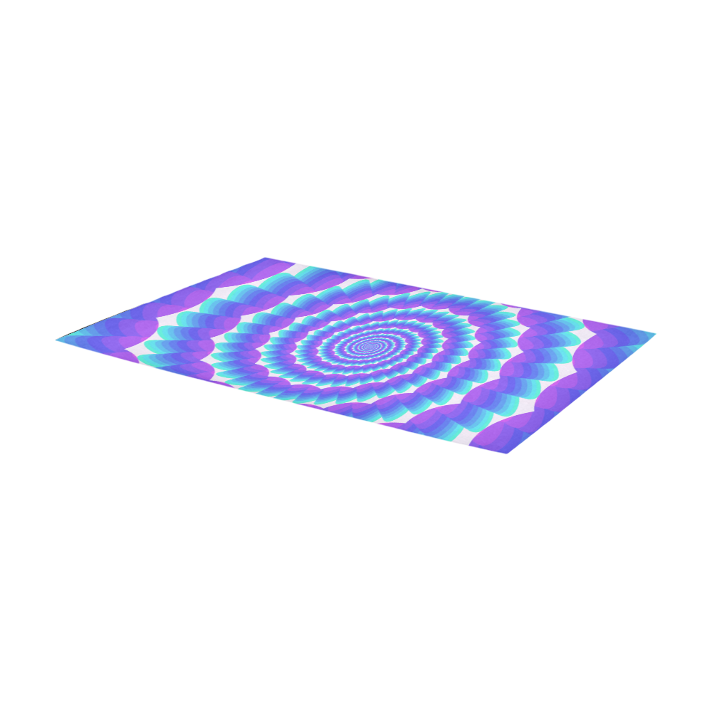 Blue and pink spiral Area Rug 7'x3'3''