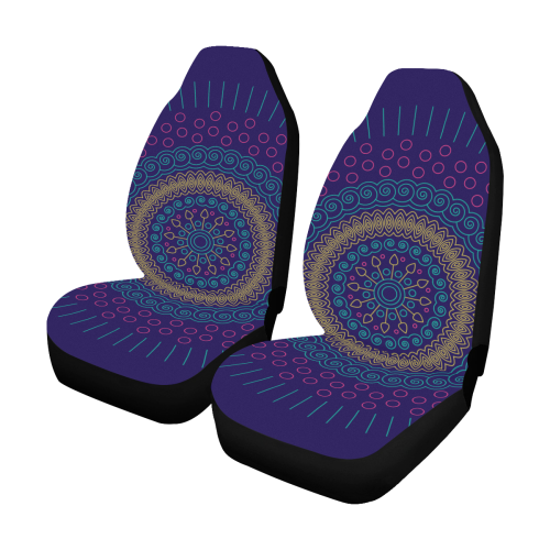 blue mandala circular Car Seat Covers (Set of 2)
