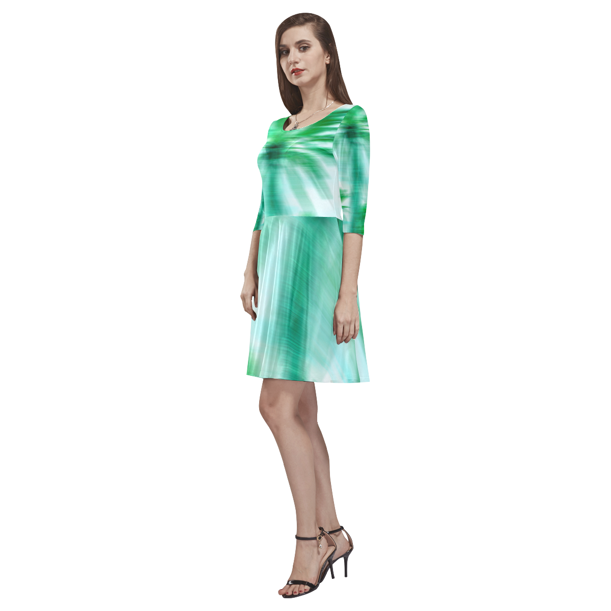 Palm Beach Tethys Half-Sleeve Skater Dress(Model D20)