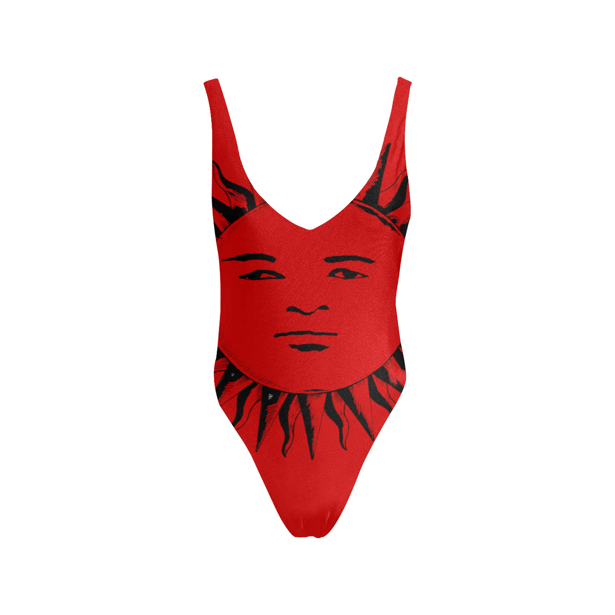 GOD One Piece Swimsuits Red Sexy Low Back One-Piece Swimsuit (Model S09)