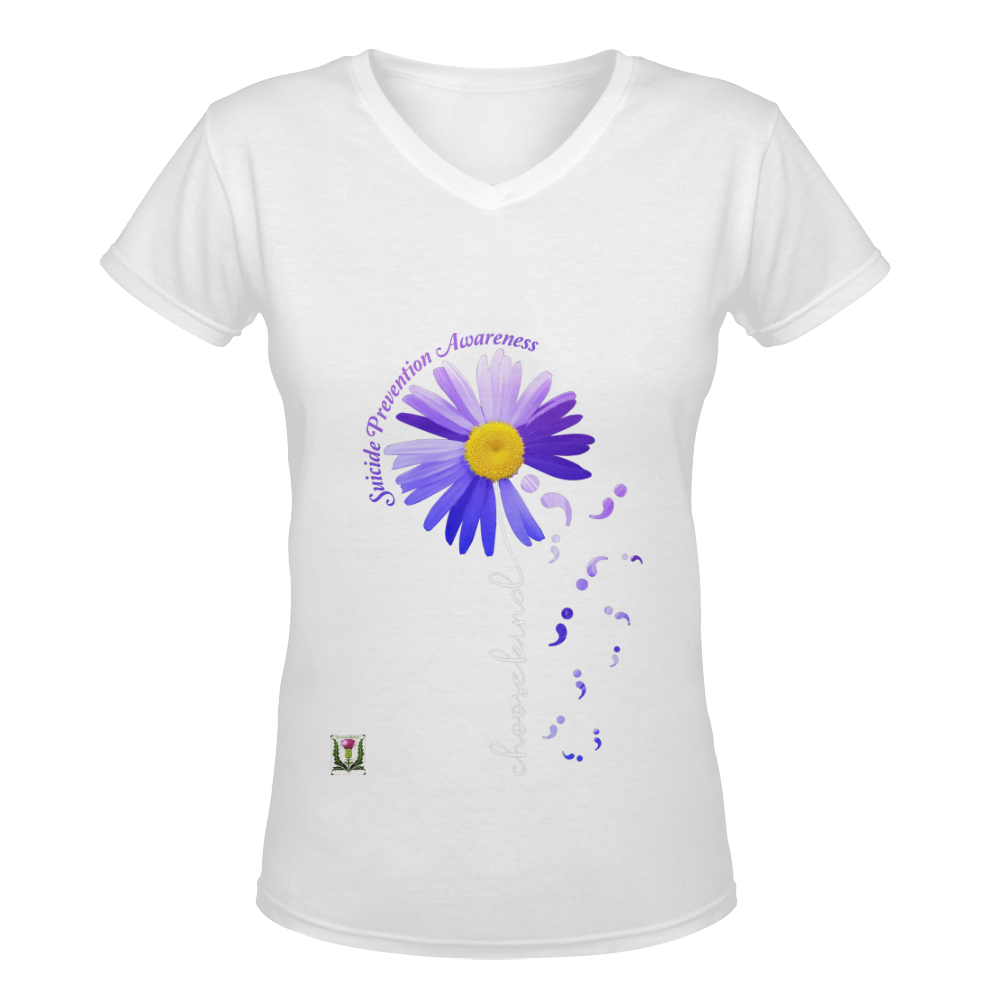 FD's Suicide Collection- Choose Kind V-Neck 53086 Women's Deep V-neck T-shirt (Model T19)