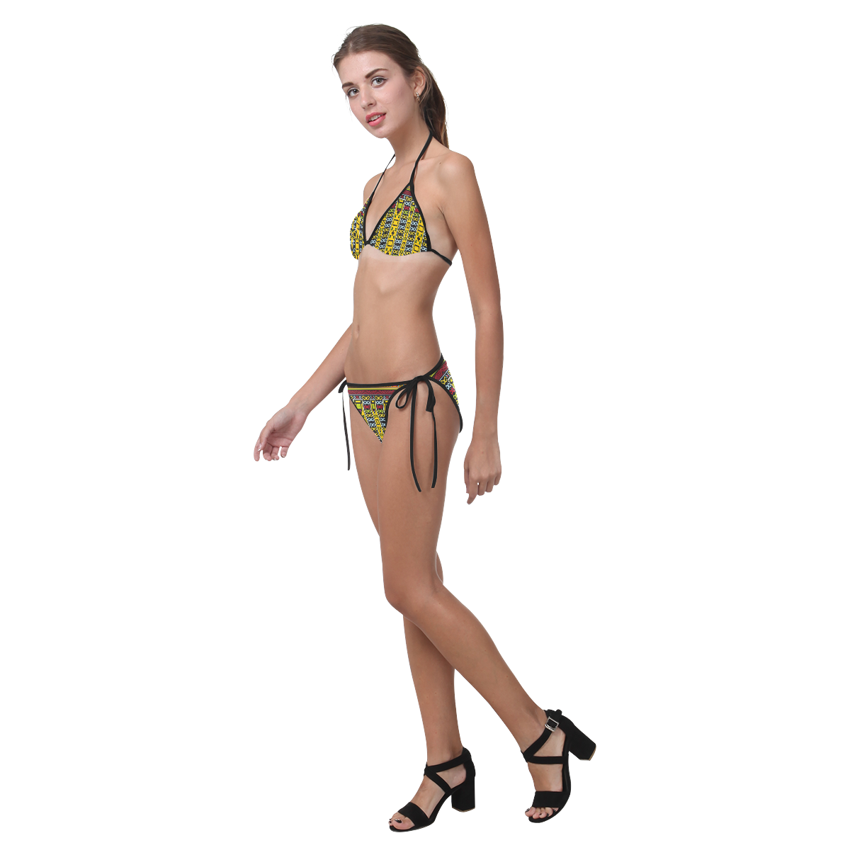 Shapes rows Custom Bikini Swimsuit (Model S01)
