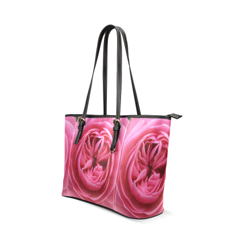 Rose Fleur Macro Leather Tote Bag/Large (Model 1640)