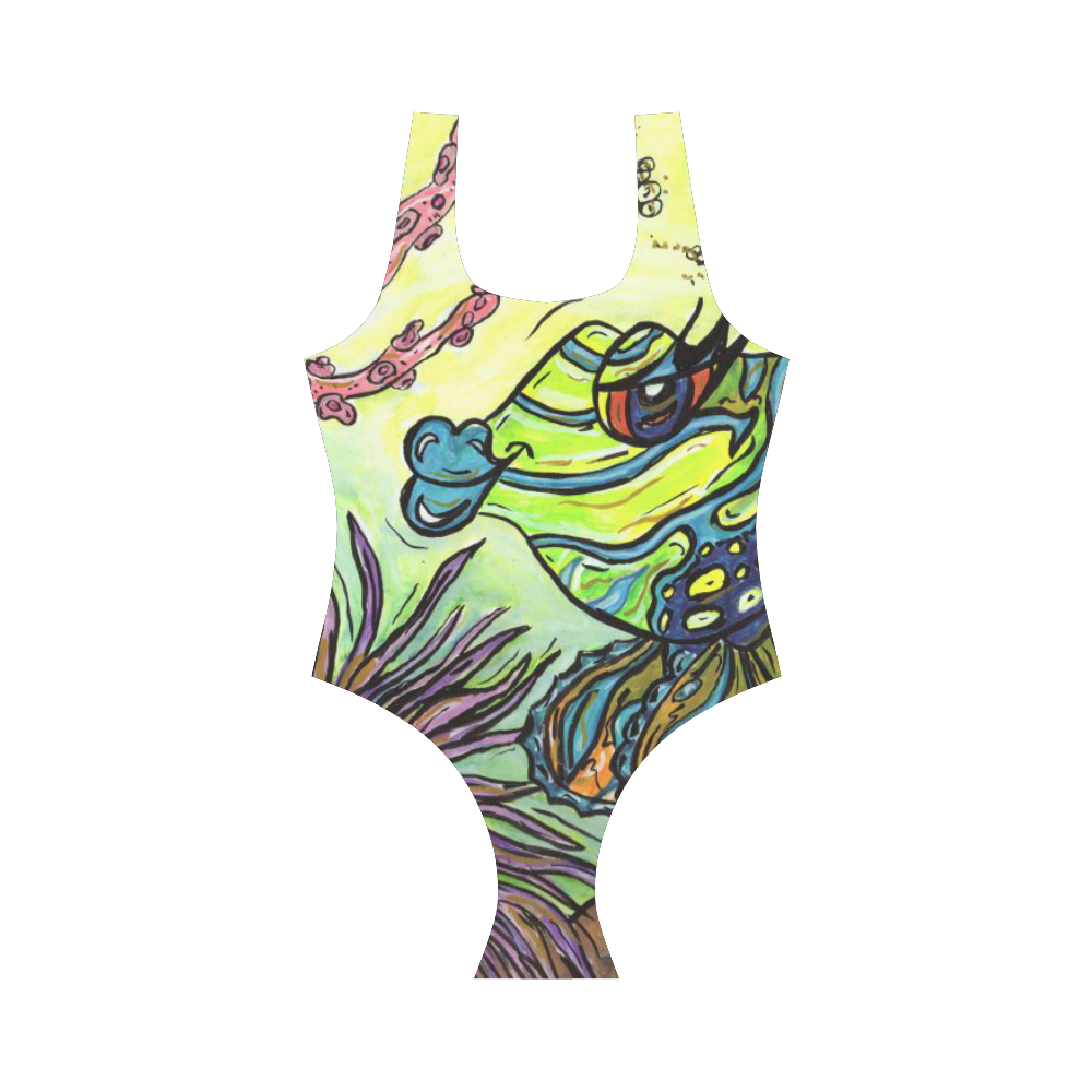 Mindy the Mandarin Fish One Piece swimsuit Vest One Piece Swimsuit (Model S04)