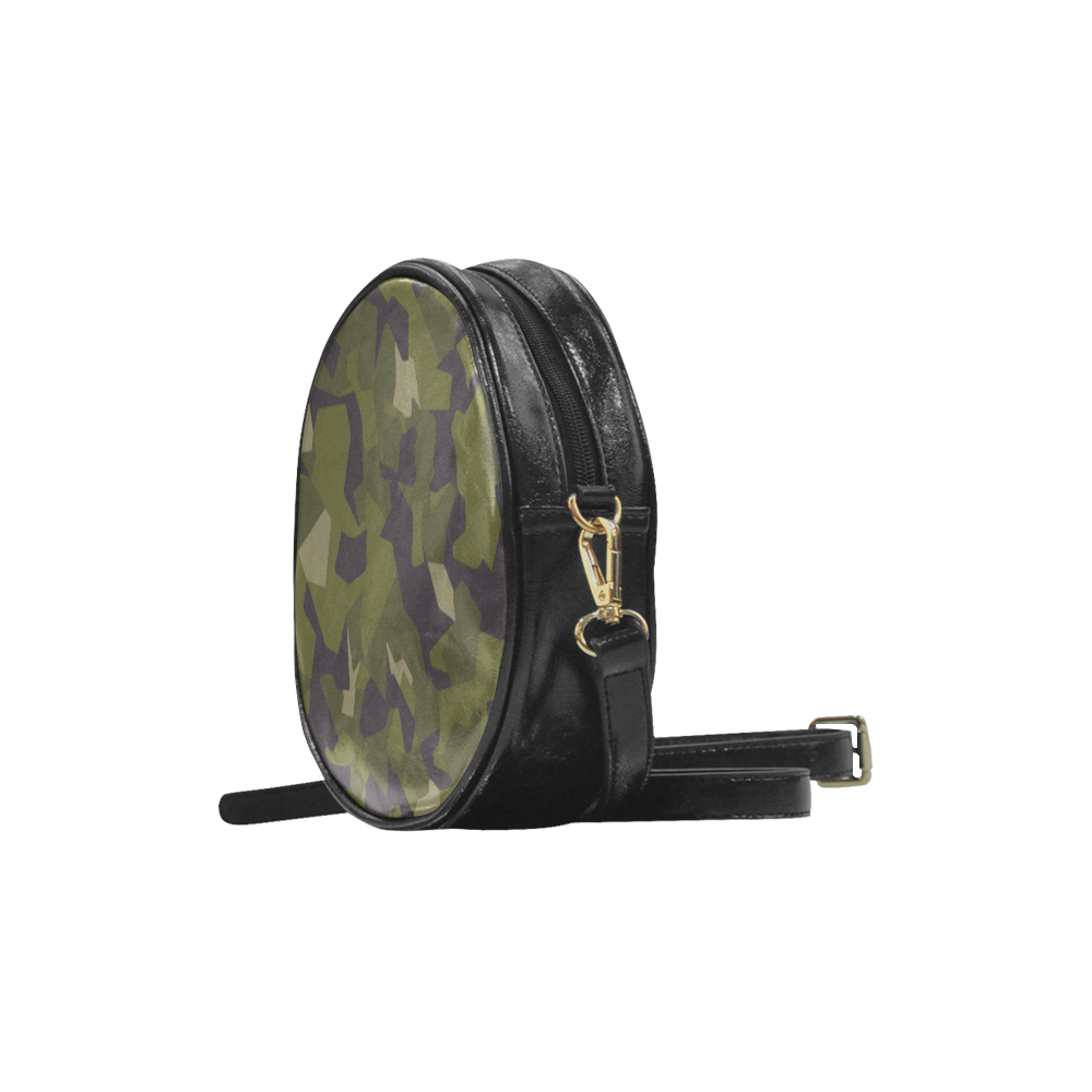 Swedish M90 woodland camouflage Round Sling Bag (Model 1647)