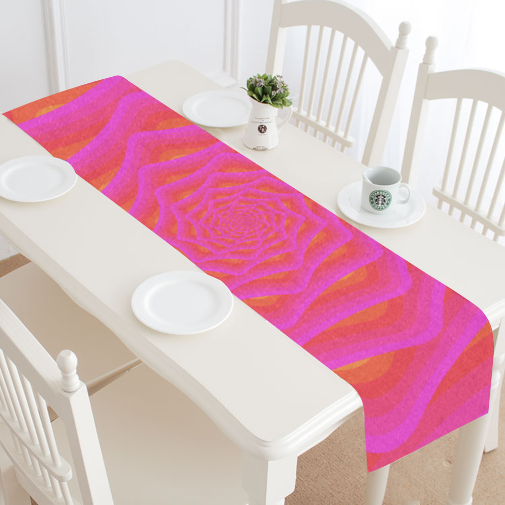Pink spiral Table Runner 14x72 inch