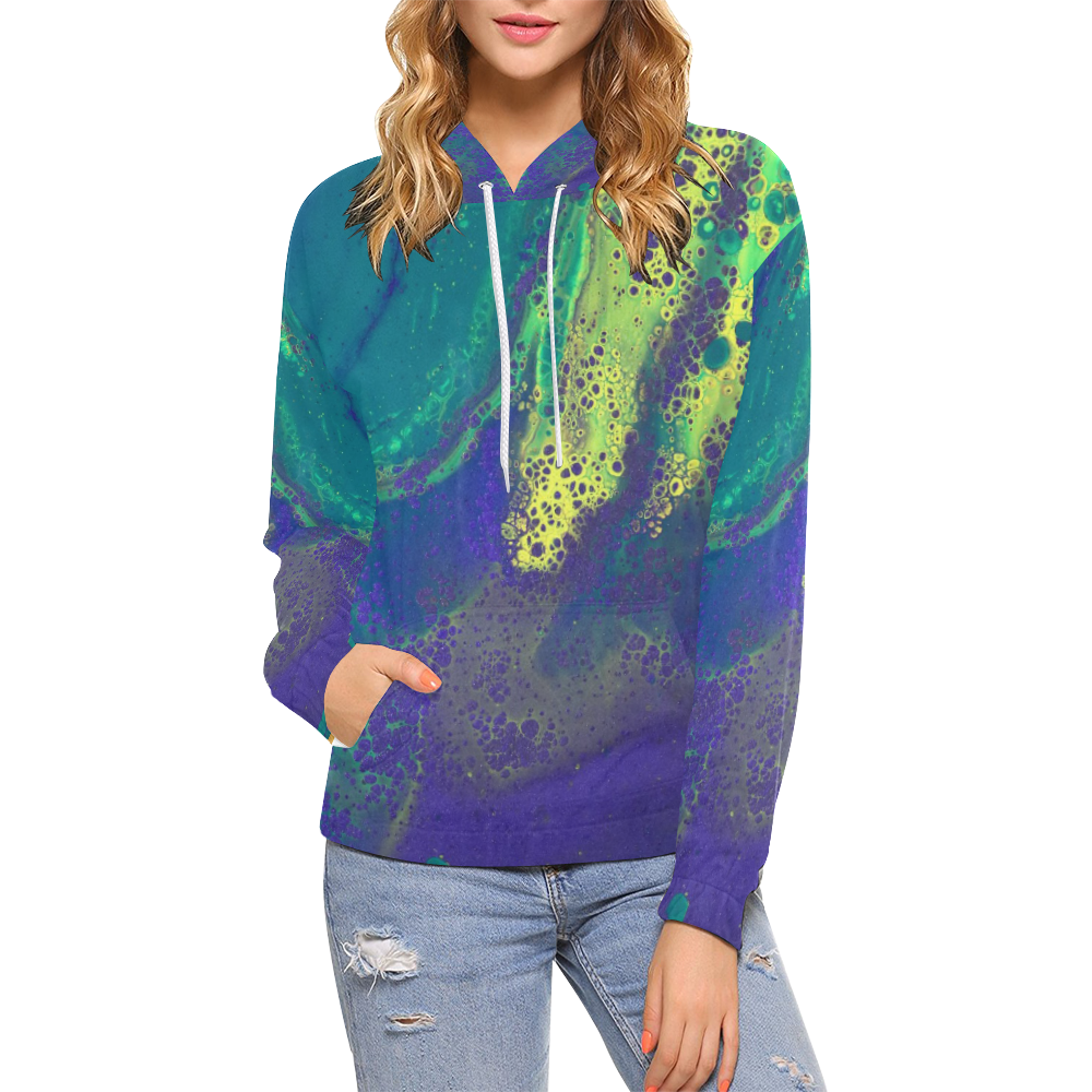 Love Mardi Gras All Over Print Hoodie for Women (USA Size) (Model H13)