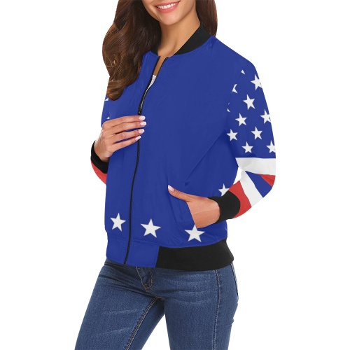 flag design for ladies jacket All Over Print Bomber Jacket for Women (Model H19)