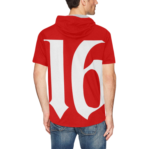 MBF big 16 red All Over Print Short Sleeve Hoodie for Men (Model H32)