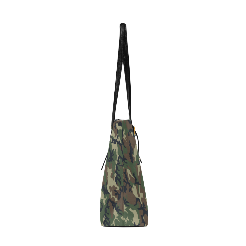 Woodland Forest Green Camouflage Euramerican Tote Bag/Large (Model 1656)