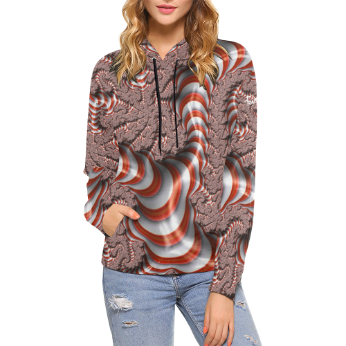 Fractal Attraction Cool Candy Hoodie All Over Print Hoodie for Women (USA Size) (Model H13)