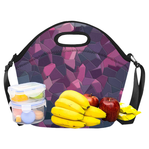 purple pink magenta mosaic #purple Neoprene Lunch Bag/Large (Model 1669)