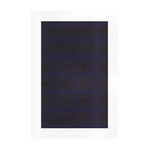 Royal blue on black squares Art Print 19‘’x28‘’