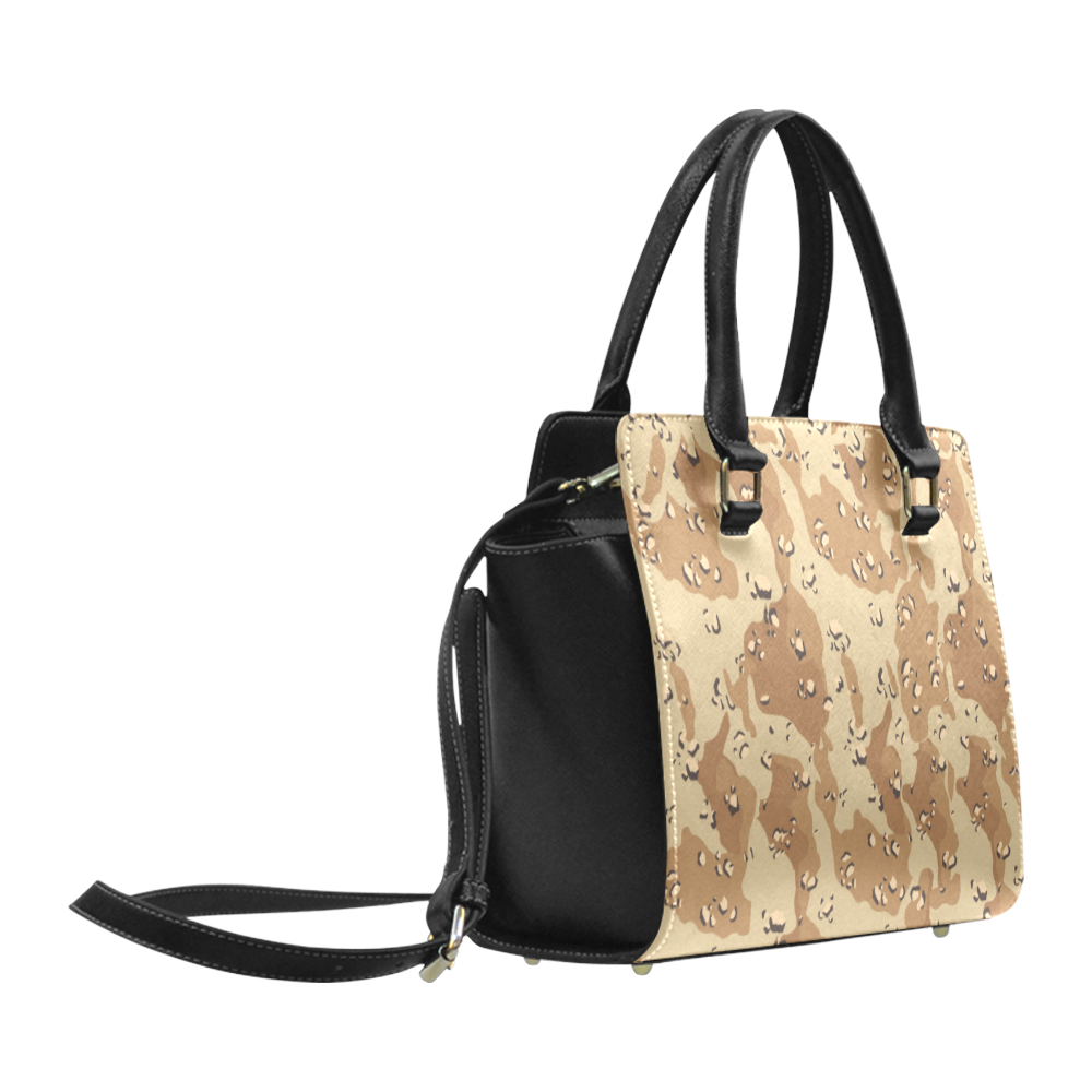 Vintage Desert Brown Camouflage Classic Shoulder Handbag (Model 1653)