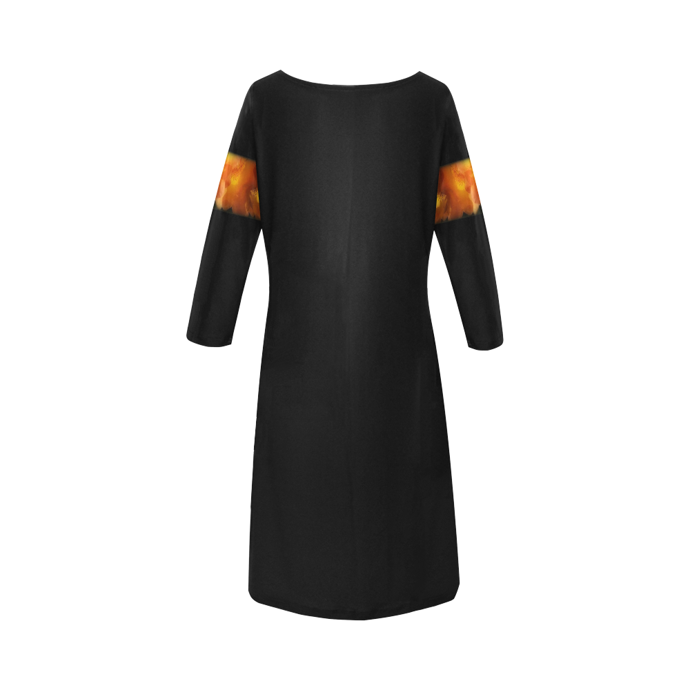 Black: Orange Blossoms #LoveDreamInspireCo Round Collar Dress (D22)
