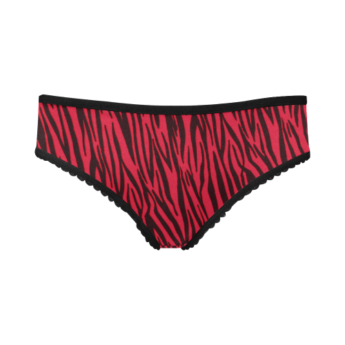 Red Zebra Pattern Women's All Over Print Girl Briefs (Model L14)