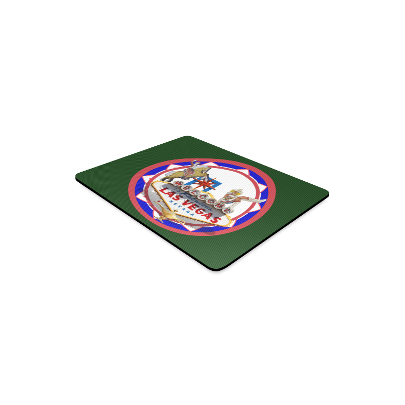 LasVegasIcons Poker Chip - Las Vegas Sign on Green Rectangle Mousepad