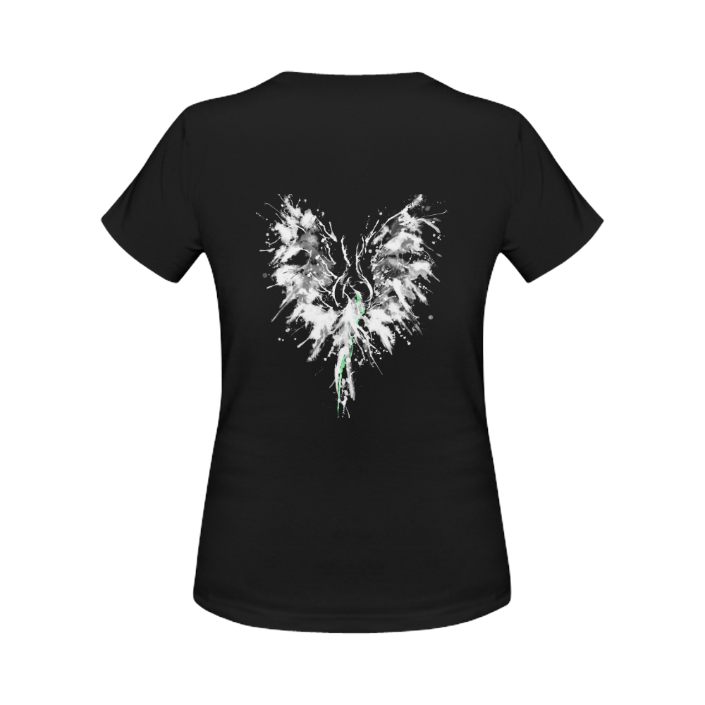 Phoenix - Abstract Painting Bird White 1 Women's Classic T-Shirt (Model T17）