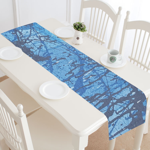 Blue splatters Table Runner 16x72 inch