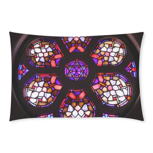 Geometric Purple Pink Rosary Window Mandala 3-Piece Bedding Set