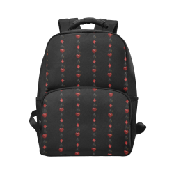 Black and Red Casino Poker Card Shapes Unisex Laptop Backpack (Model 1663)