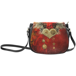 Steampunk heart, clocks and gears Classic Saddle Bag/Small (Model 1648)