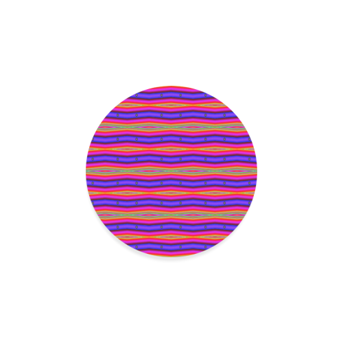 Bright Pink Purple Stripe Abstract Round Coaster