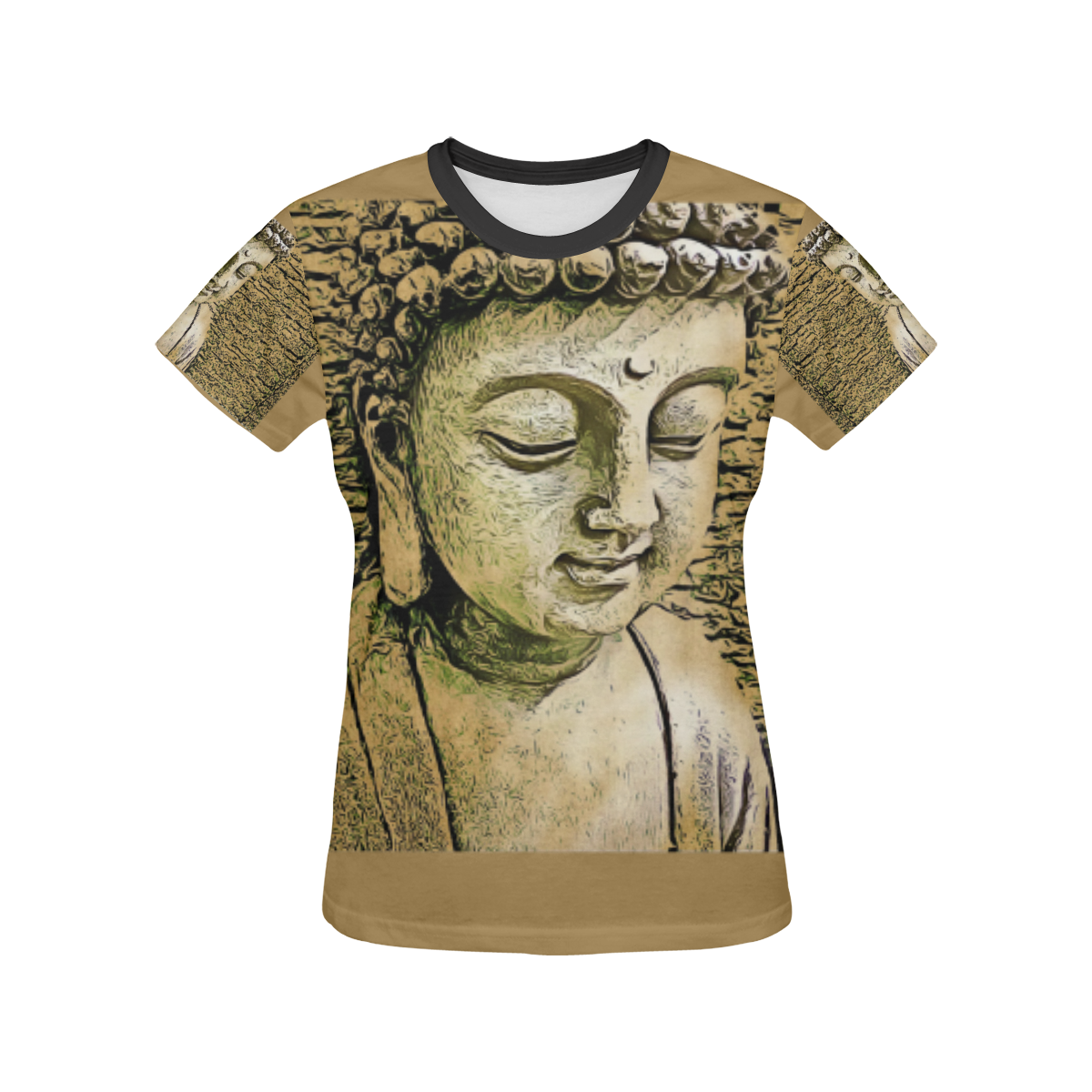 Buddha All Over Print T-shirt for Women/Large Size (USA Size) (Model T40)