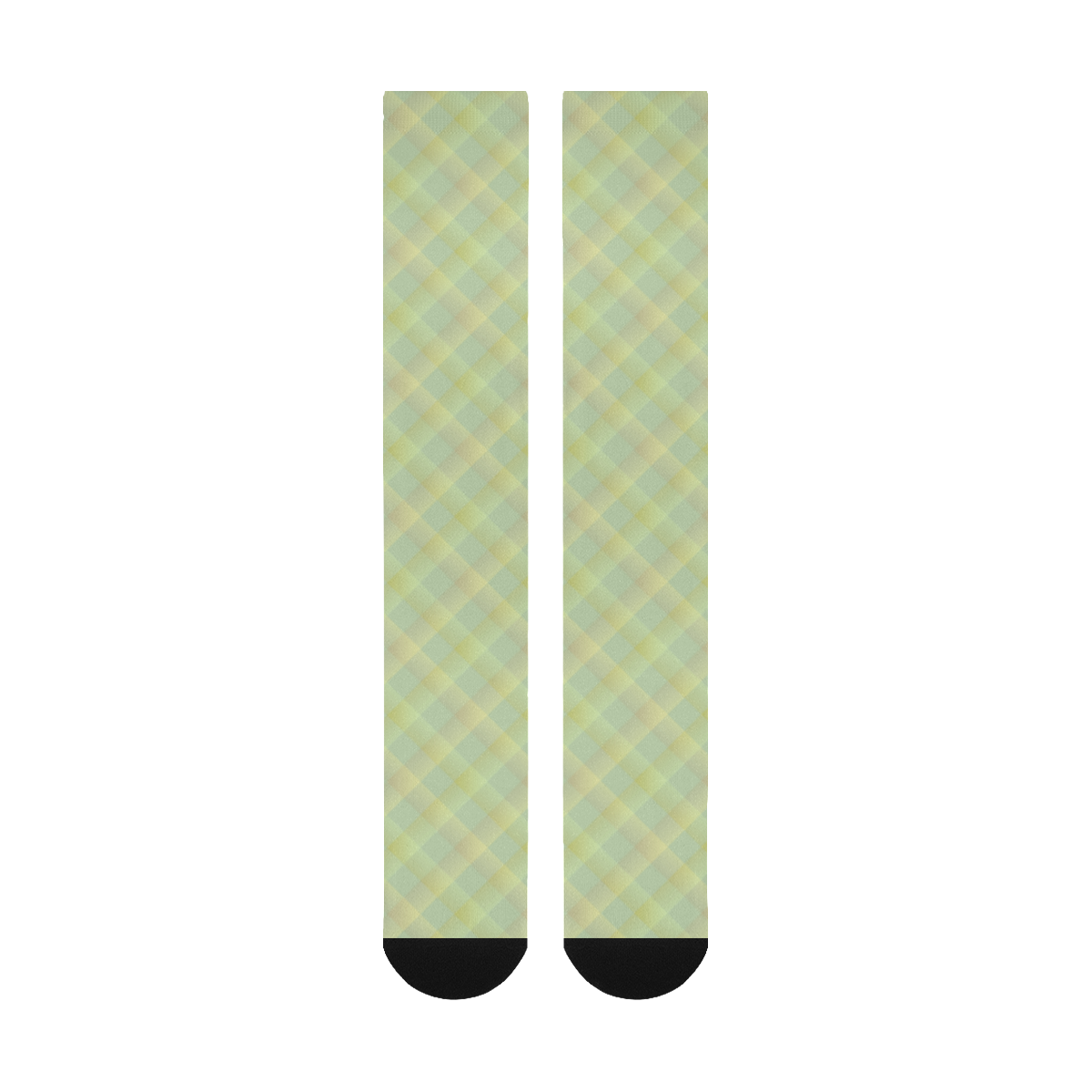 Pastel Lime Orange Crisscross Stripes Over-The-Calf Socks