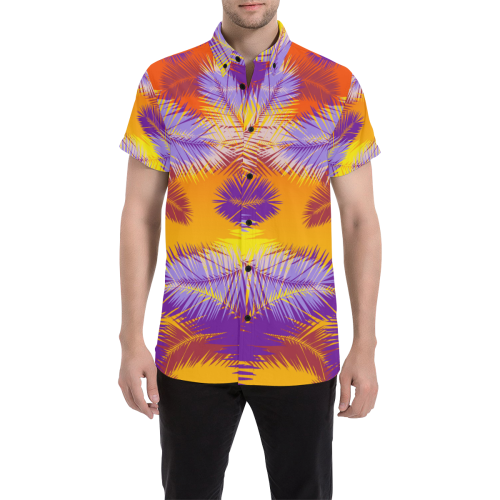 Tropical summer pop art Men's All Over Print Short Sleeve Shirt/Large Size (Model T53)