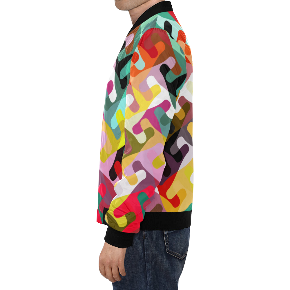 Colorful shapes All Over Print Bomber Jacket for Men (Model H19)