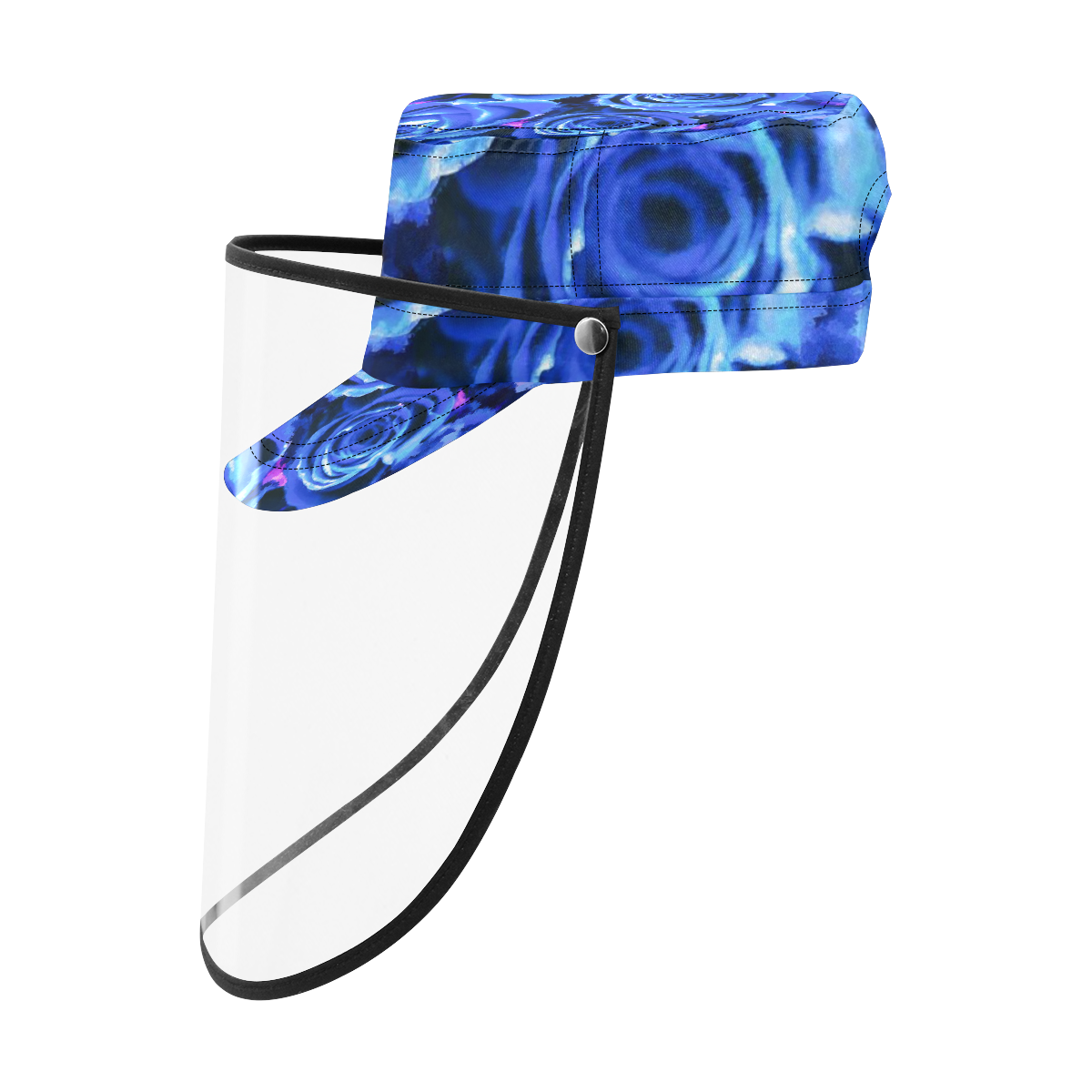 roses are blue Military Style Cap (Detachable Face Shield)