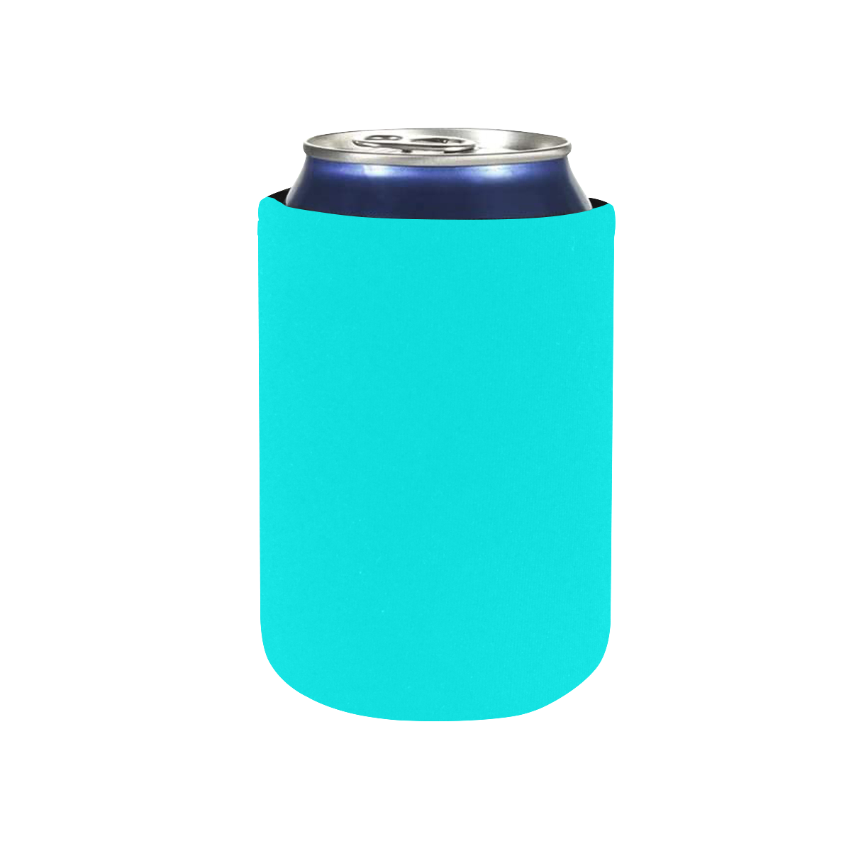 color aqua / cyan Neoprene Can Cooler 4" x 2.7" dia.