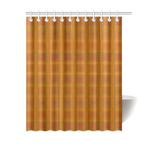 Copper reddish multicolored multiple squares Shower Curtain 60"x72"