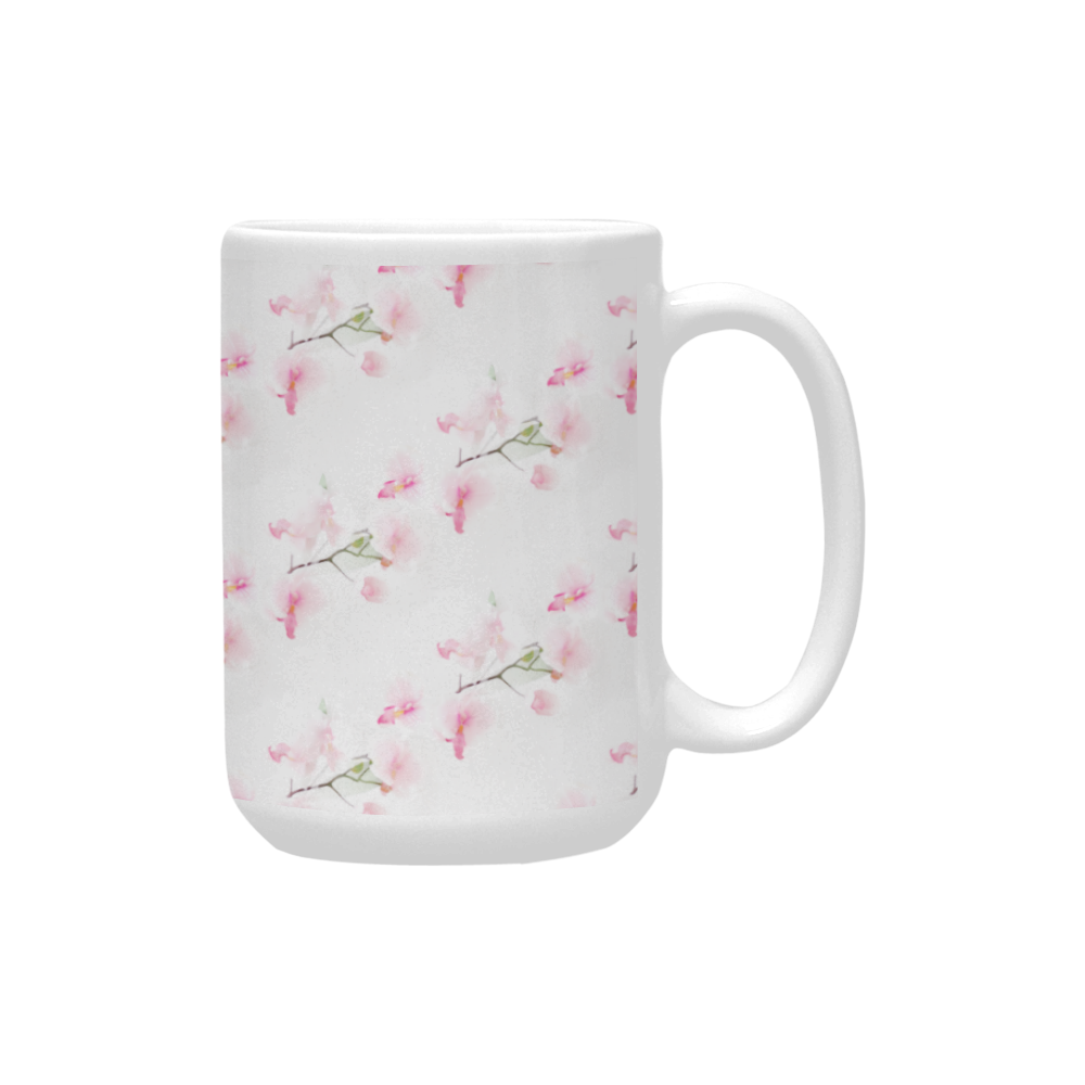 Pattern Orchidées Custom Ceramic Mug (15OZ)