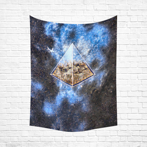 Occult Universe Sacred Geometry Black Light Cotton Linen Wall Tapestry 60"x 80"