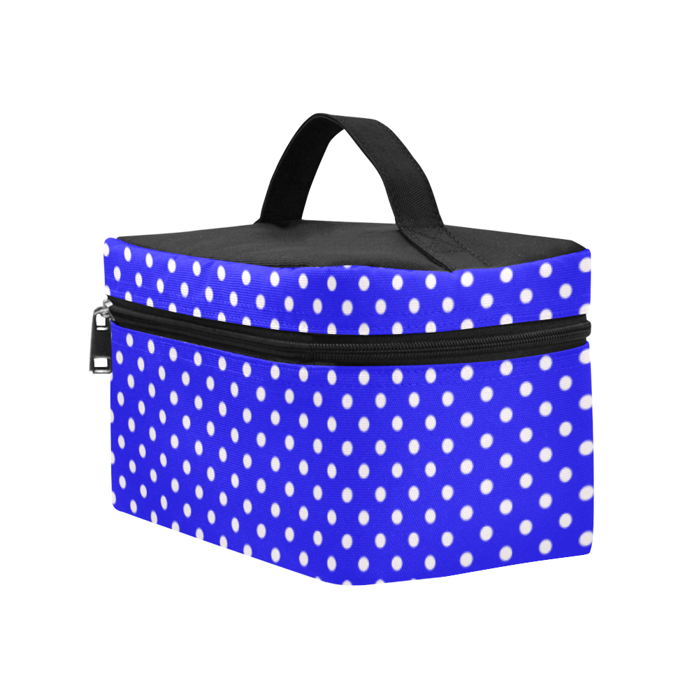 Blue polka dots Cosmetic Bag/Large (Model 1658)