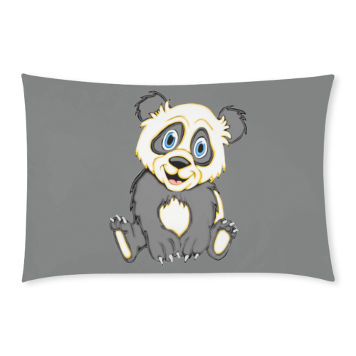 Smiling Panda Grey 3-Piece Bedding Set