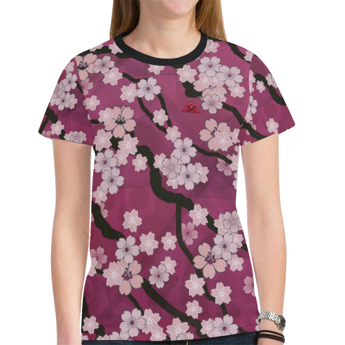 Sakura Breeze New All Over Print T-shirt for Women (Model T45)