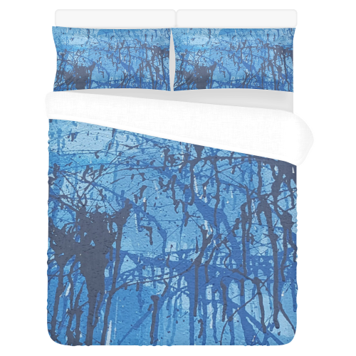 Blue splatters 3-Piece Bedding Set