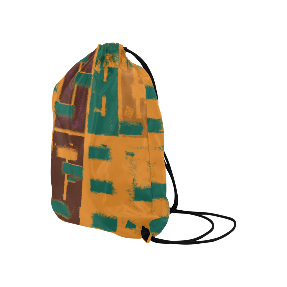 Orange texture Large Drawstring Bag Model 1604 (Twin Sides)  16.5"(W) * 19.3"(H)