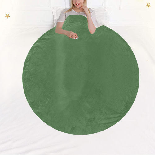 color artichoke green Circular Ultra-Soft Micro Fleece Blanket 60"