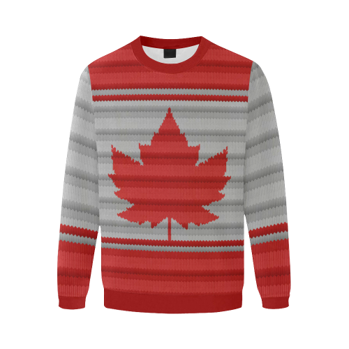 Canada Sweatshirts Winter Print Men's Oversized Fleece Crew Sweatshirt (Model H18)