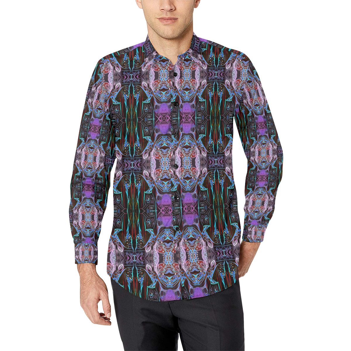 beyond the surface 40c5b2 Men's All Over Print Casual Dress Shirt (Model T61)