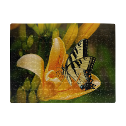 Butterfly Orange Lily A3 Size Jigsaw Puzzle (Set of 252 Pieces)