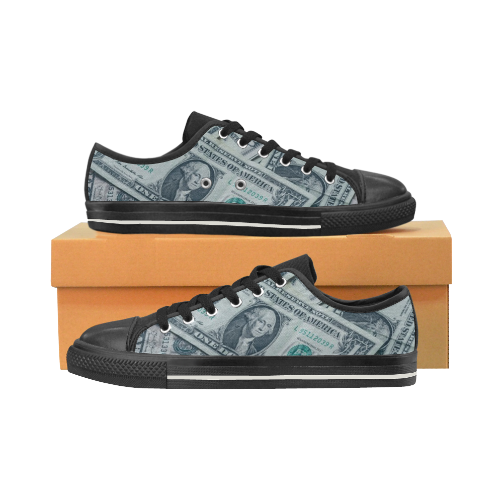 MILLION DOLLAR MONEY Low Top Canvas Shoes for Kid (Model 018)